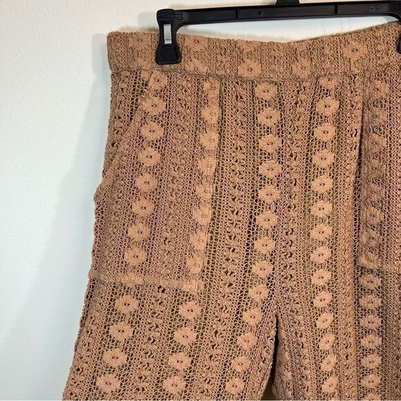 By Anthropologie Lace Cargo Pants Brown Knit Large - Picture 5 of 13